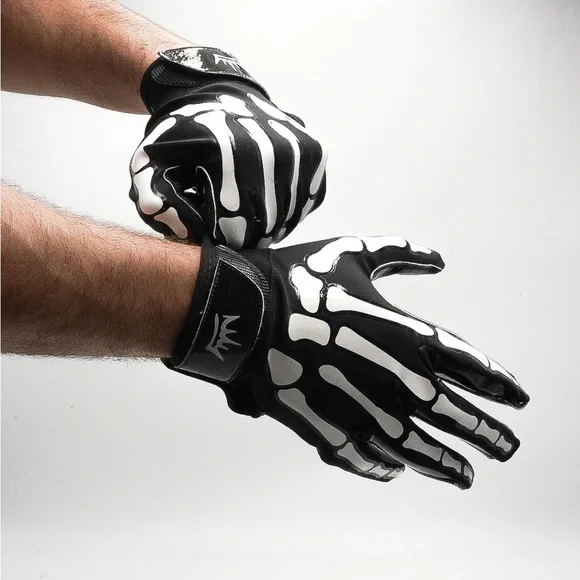 “Skeleton” football gloves